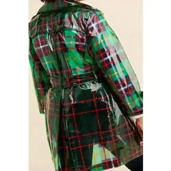 NEW EVA FRANCO LONDON FROG PLAID RAIN COAT - Picture 5 of 7